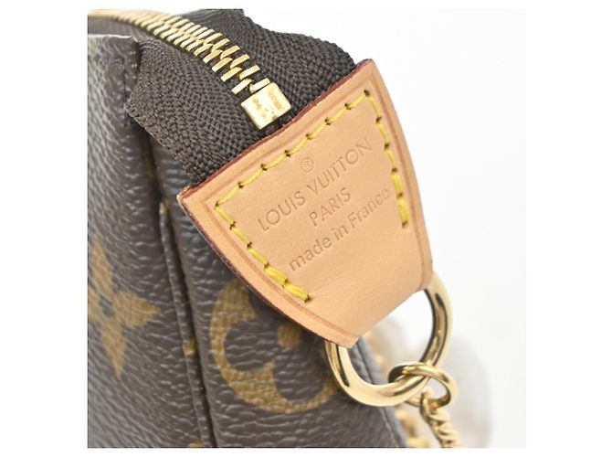 Louis Vuitton Mini pochette accessori Canvas Mini Marrone - vista 6