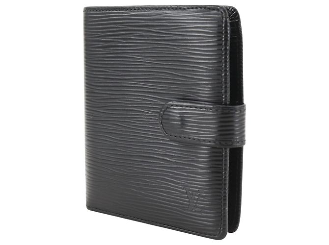 Cartera de doble pliegue en cuero Epi Louis Vuitton Negro - vista 2