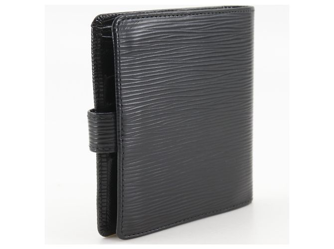 Cartera de doble pliegue en cuero Epi Louis Vuitton Negro - vista 3