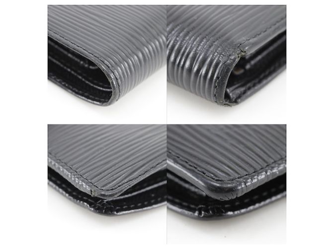 Cartera de doble pliegue en cuero Epi Louis Vuitton Negro - vista 4