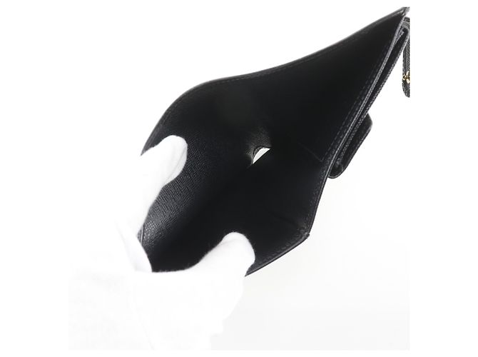 Cartera de doble pliegue en cuero Epi Louis Vuitton Negro - vista 6