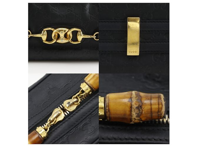 Bamboo Borsa Gucci Guccissima Nero - vista 16