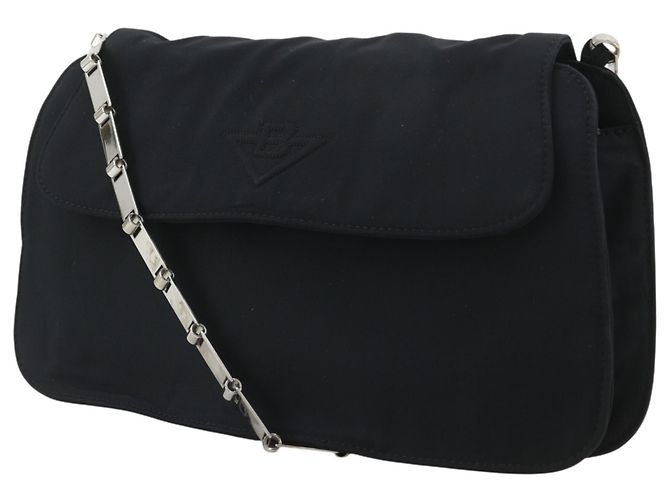 Borsa a tracolla con catena in nylon nero Bottega Veneta - vista 2