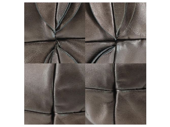 Borsa Tote con volant Prada BR3987 in pelle marrone - vista 10