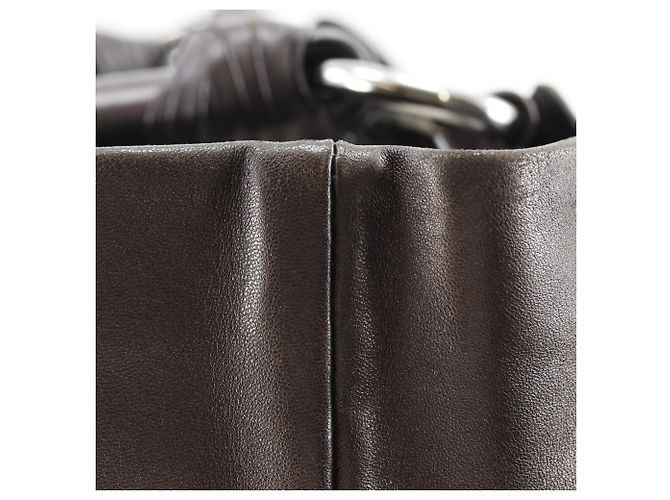 Borsa Tote con volant Prada BR3987 in pelle marrone - vista 15