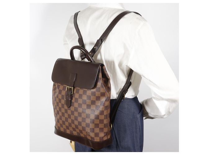 Zaino Louis Vuitton Soho Marrone Damier ebene - vista 18