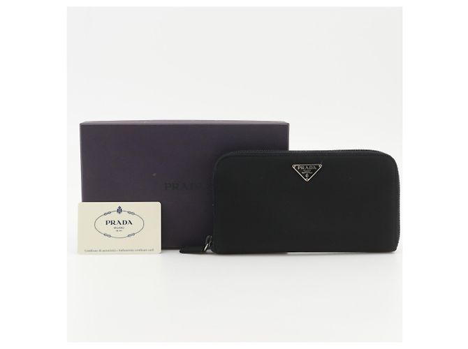Prada M506 Nylon Reißverschluss-Langgeldbörse Schwarz - Ansicht 17