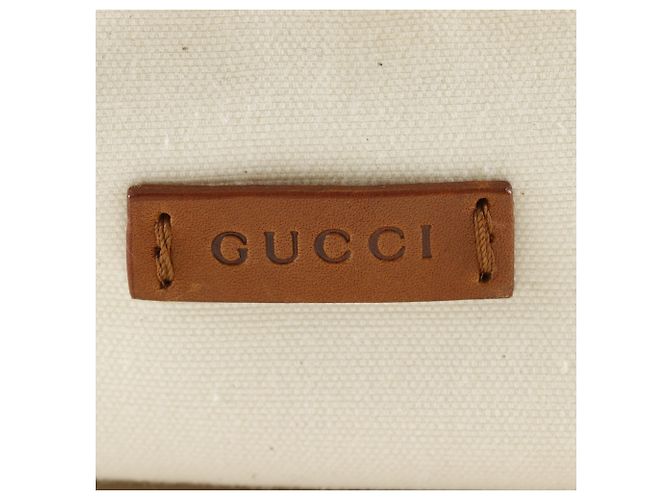 Borsa Boston in tela Off-White Gucci Bianco sporco - vista 16