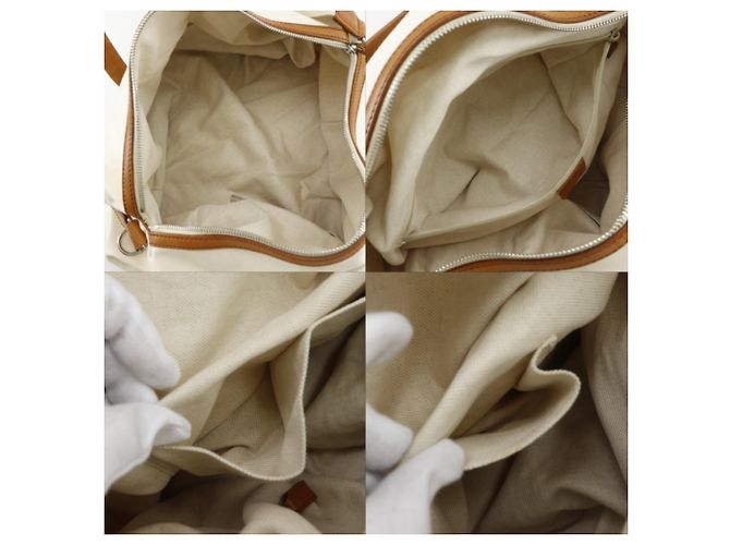 Borsa Boston in tela Off-White Gucci Bianco sporco - vista 6