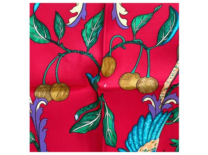 Hermès Hermes Carre 90 PIERRES d' ORIENT et OCCIDENT Sciarpa in seta Rosso - vista 10