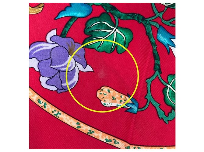 Hermès Hermes Carre 90 PIERRES d' ORIENT et OCCIDENT Sciarpa in seta Rosso - vista 11
