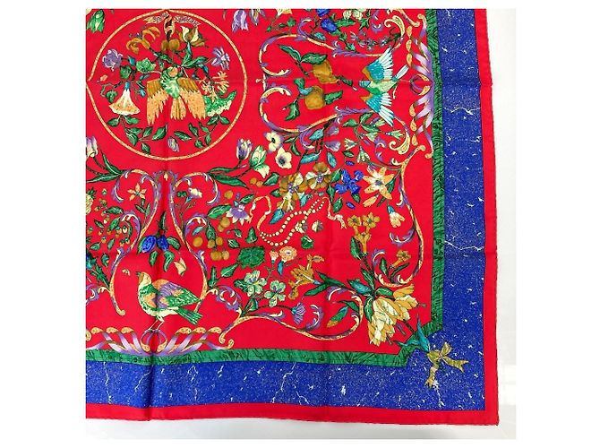Hermès Hermes Carre 90 PIERRES d' ORIENT et OCCIDENT Sciarpa in seta Rosso - vista 9