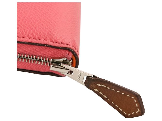 Hermès Cartera compacta de seda Azap Hermes Rosa - vista 10