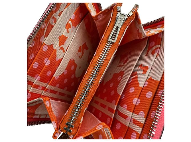 Hermès Cartera compacta de seda Azap Hermes Rosa - vista 7