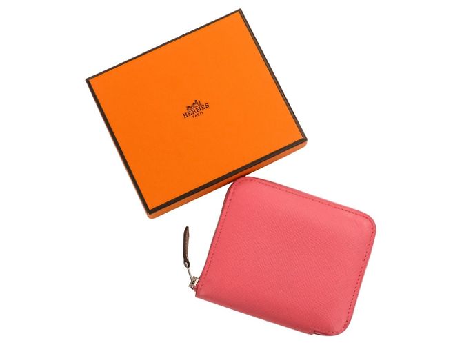 Hermès Cartera compacta de seda Azap Hermes Rosa - vista 9