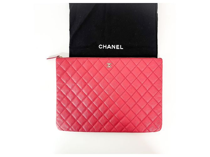 Pochette iPad Chanel Trapuntata Caviar Large Rosso - vista 2