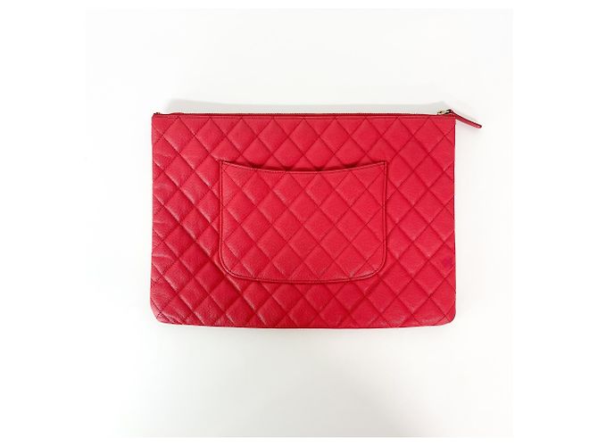 Pochette iPad Chanel Trapuntata Caviar Large Rosso - vista 3