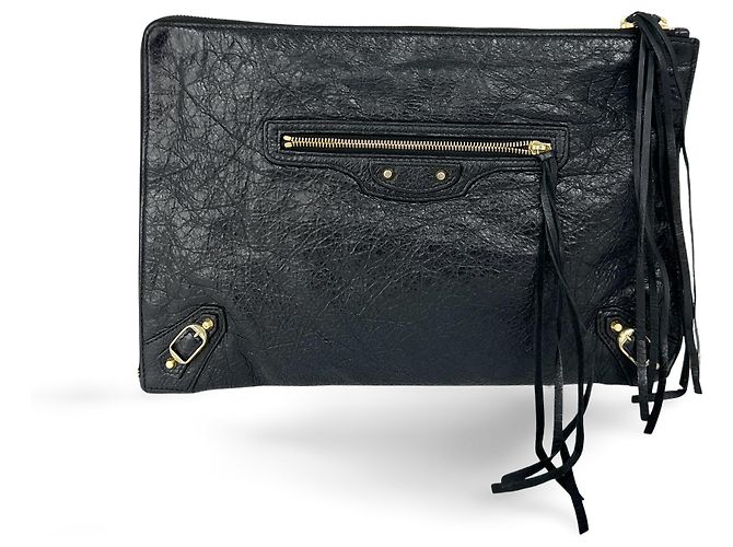 Pochette Balenciaga Classic City Clip in pelle Medium - vista 2