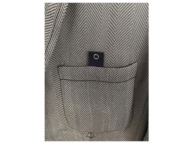 Armani Collezioni Blazer aus Wolle Grau Chevron-Muster - Ansicht 3
