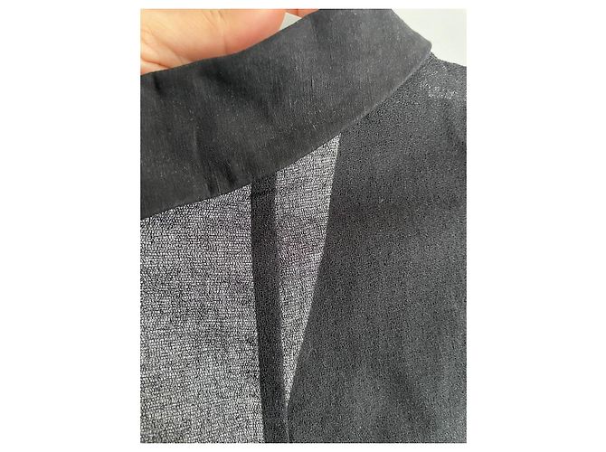 Pinko Blazer Sin Mangas de Mezcla de Lino Negro - vista 4