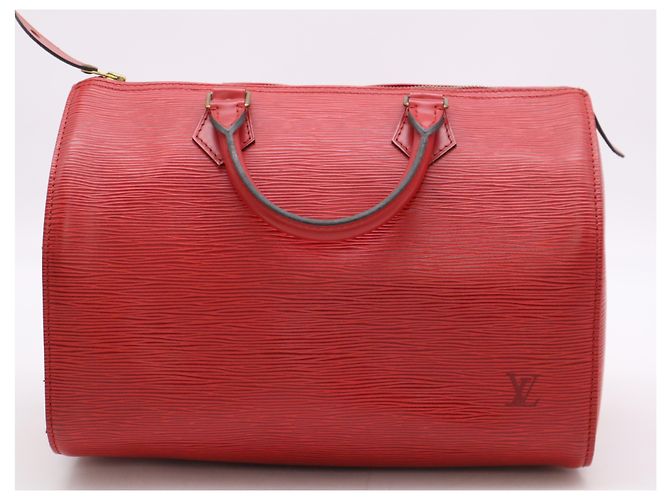 Borsa Louis Vuitton Speedy in pelle Epi 30 Rosso - vista 2
