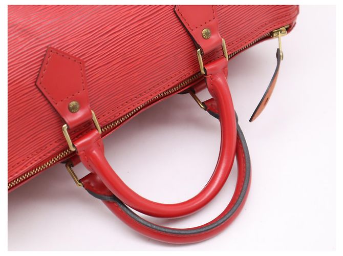 Borsa Louis Vuitton Speedy in pelle Epi 30 Rosso - vista 6