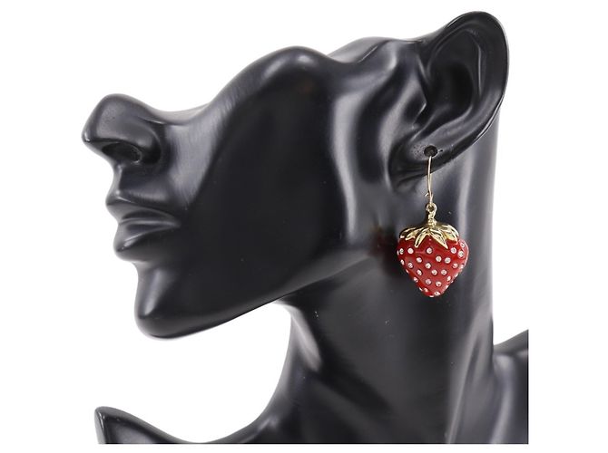 Orecchini Louis Vuitton Boucles de Reilles Fraises Rosa Rosso - vista 2