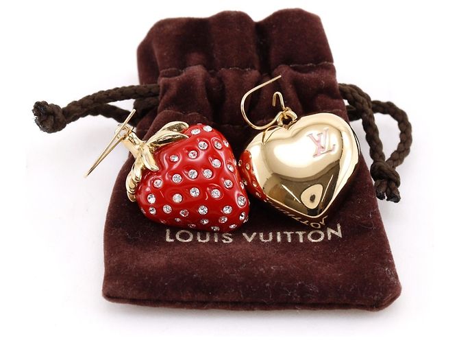 Orecchini Louis Vuitton Boucles de Reilles Fraises Rosa Rosso - vista 8