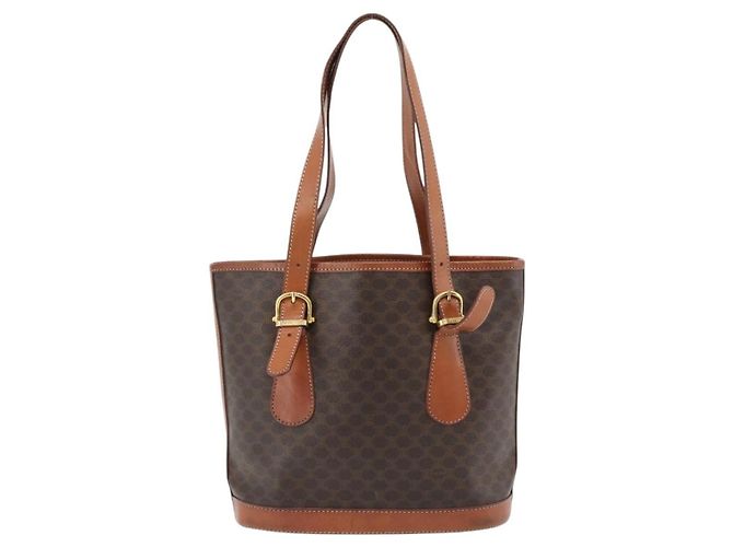 Céline Celine Vintage Macadam Canvas and Leather Braun - Ansicht 2