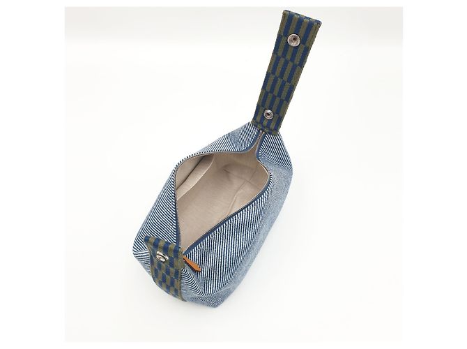 Hermès Pochette Bride-a-Brac H Natte PM Bleu Abysse Blu - vista 8