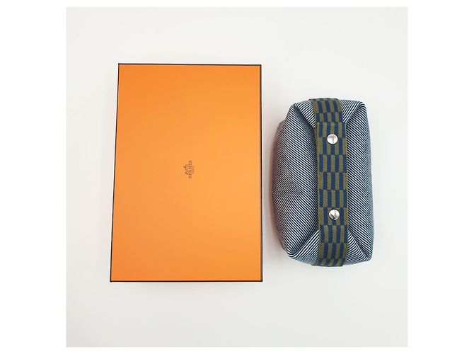 Hermès Pochette Bride-a-Brac H Natte PM Bleu Abysse Blu - vista 9