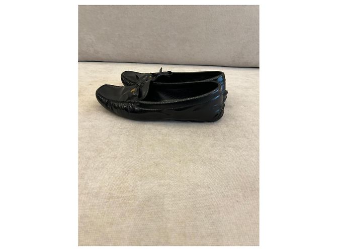 Prada Mocassini in vernice nera con fiocco Nero - vista 3