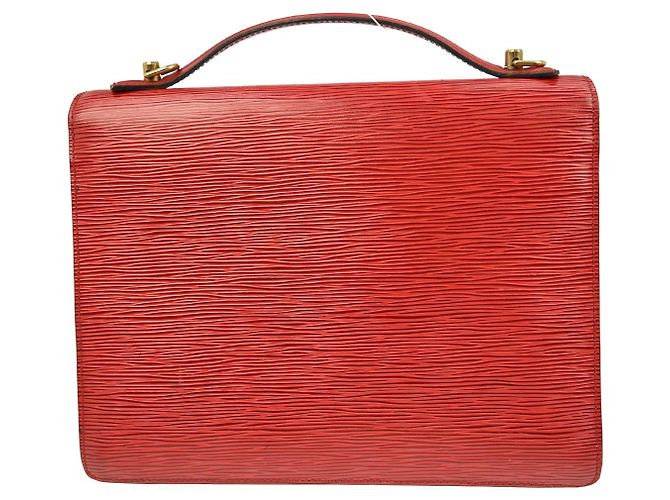Borsa Louis Vuitton Monceau in pelle Epi BB Rosso - vista 2