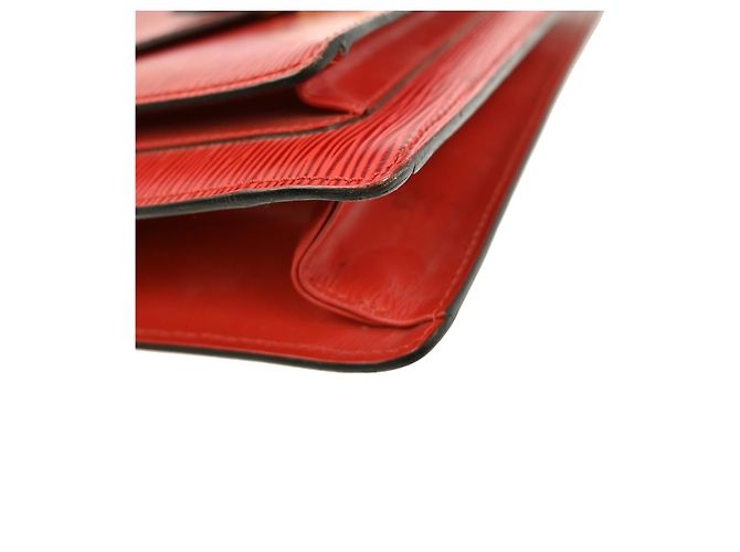Borsa Louis Vuitton Monceau in pelle Epi BB Rosso - vista 7