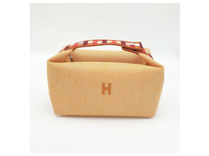 Hermès Pochette Bride-a-Brac Au Carré GM, Fauve Marrone Bianco Arancione - vista 2
