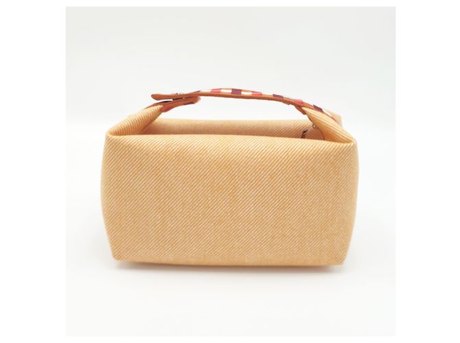 Hermès Pochette Bride-a-Brac Au Carré GM, Fauve Marrone Bianco Arancione - vista 3