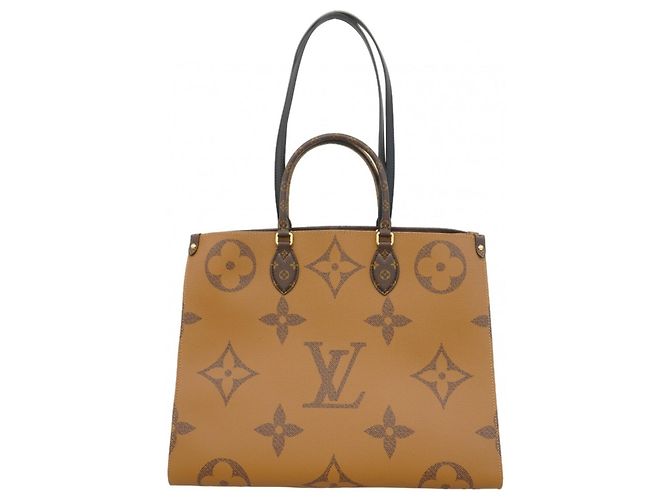 Borsa Tote Louis Vuitton Monogram Giant Reverse OnTheGo GM Marrone - vista 11