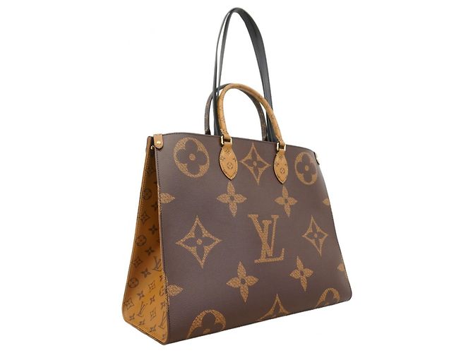 Borsa Tote Louis Vuitton Monogram Giant Reverse OnTheGo GM Marrone - vista 2