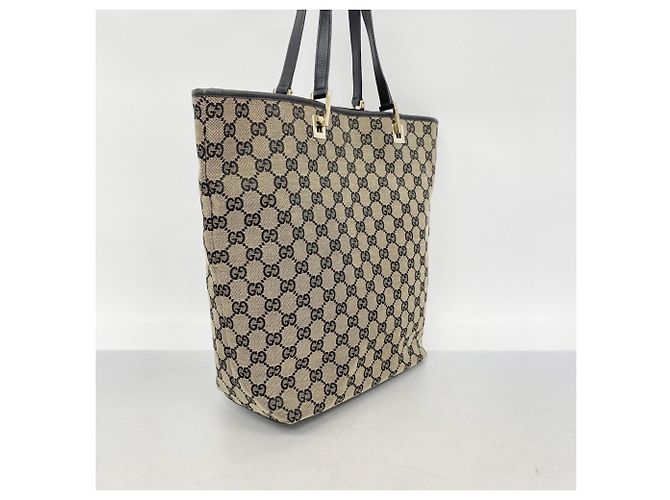 Borsa Tote Gucci GG Canvas Nero Beige - vista 2