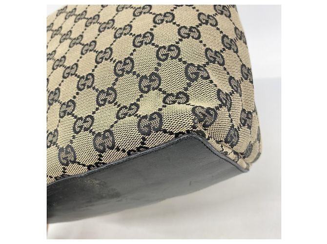 Borsa Tote Gucci GG Canvas Nero Beige - vista 7