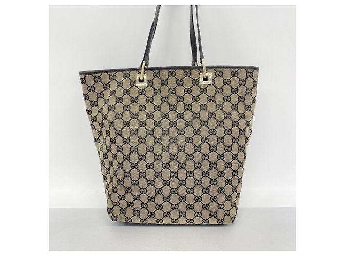 Borsa Tote Gucci GG Canvas Nero Beige - vista 9