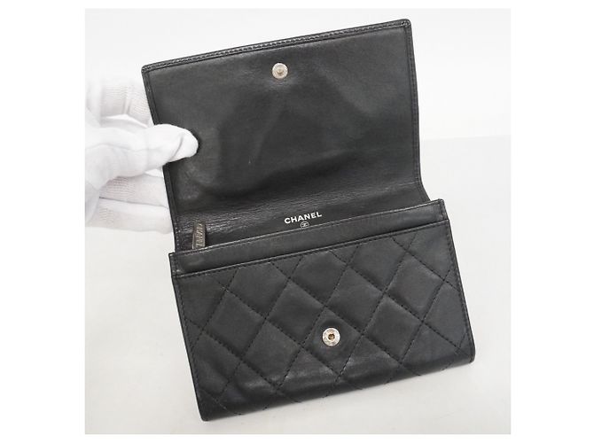 Carteira Chanel Cambon em pele de cordeiro Preto - vista 9