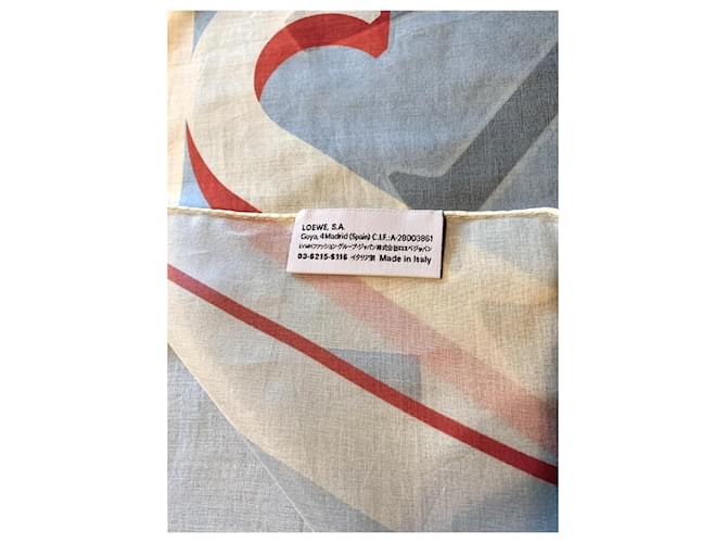 Bufanda Loewe Maxi Logo de algodón Negro Blanco Roja Azul Multicolor - vista 2