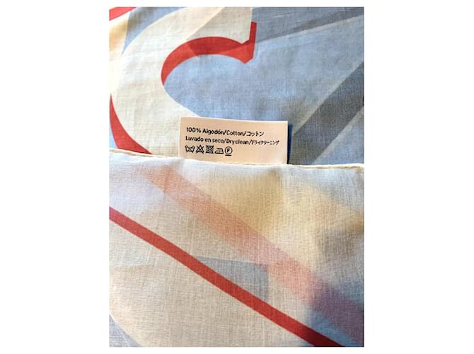 Bufanda Loewe Maxi Logo de algodón Negro Blanco Roja Azul Multicolor - vista 3