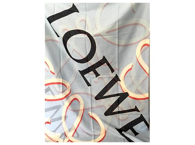 Bufanda Loewe Maxi Logo de algodón Negro Blanco Roja Azul Multicolor - vista 6