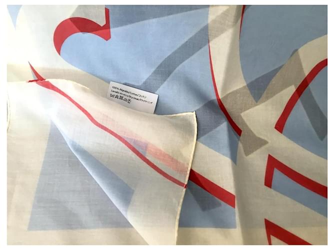Bufanda Loewe Maxi Logo de algodón Negro Blanco Roja Azul Multicolor - vista 7