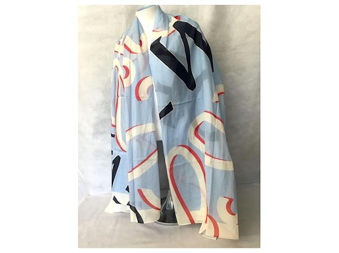 Bufanda Loewe Maxi Logo de algodón Negro Blanco Roja Azul Multicolor - vista 8