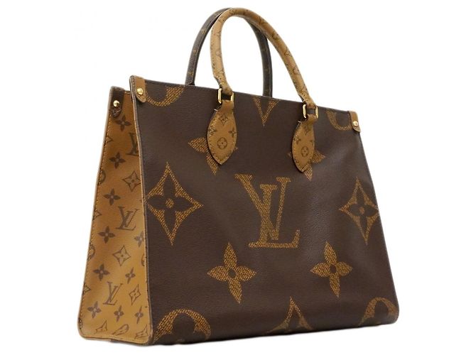 Borsa Tote Louis Vuitton Monogram Giant Reverse OnTheGo MM Marrone - vista 2