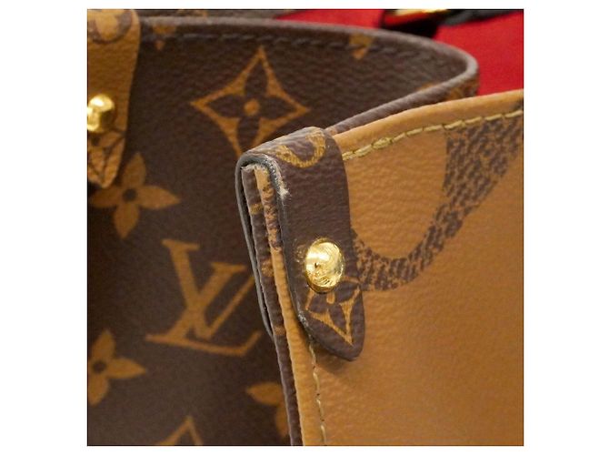 Borsa Tote Louis Vuitton Monogram Giant Reverse OnTheGo MM Marrone - vista 6