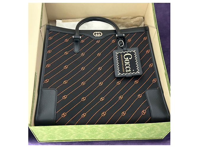 Gucci Ophidia GG Supreme Borsa Tote Nero D'oro - vista 2